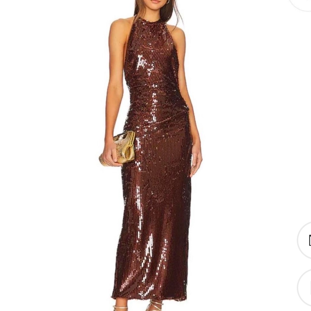 Ronny Kobo Alix sequin halter dress